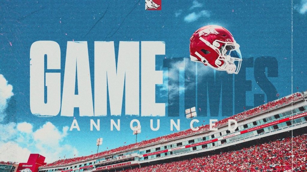 Kickoff times announced for first three Razorback football games | KTLO