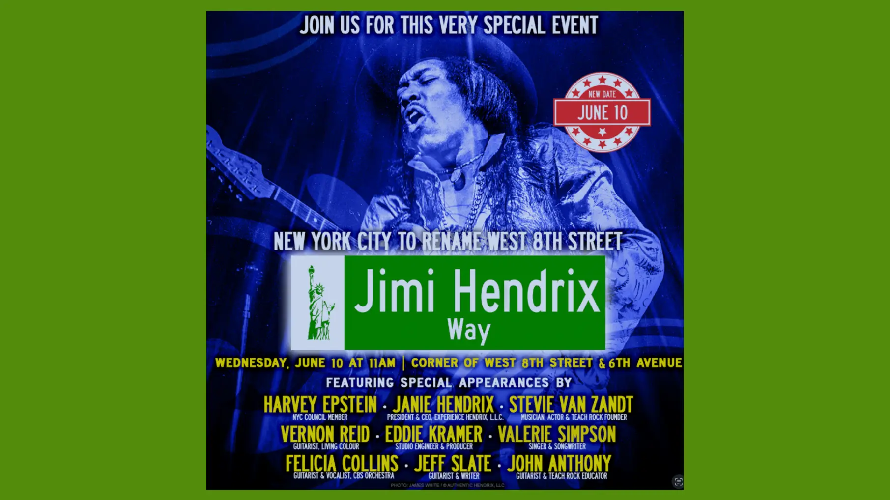 Rescheduled date announced for Jimi Hendrix street naming | KTLO