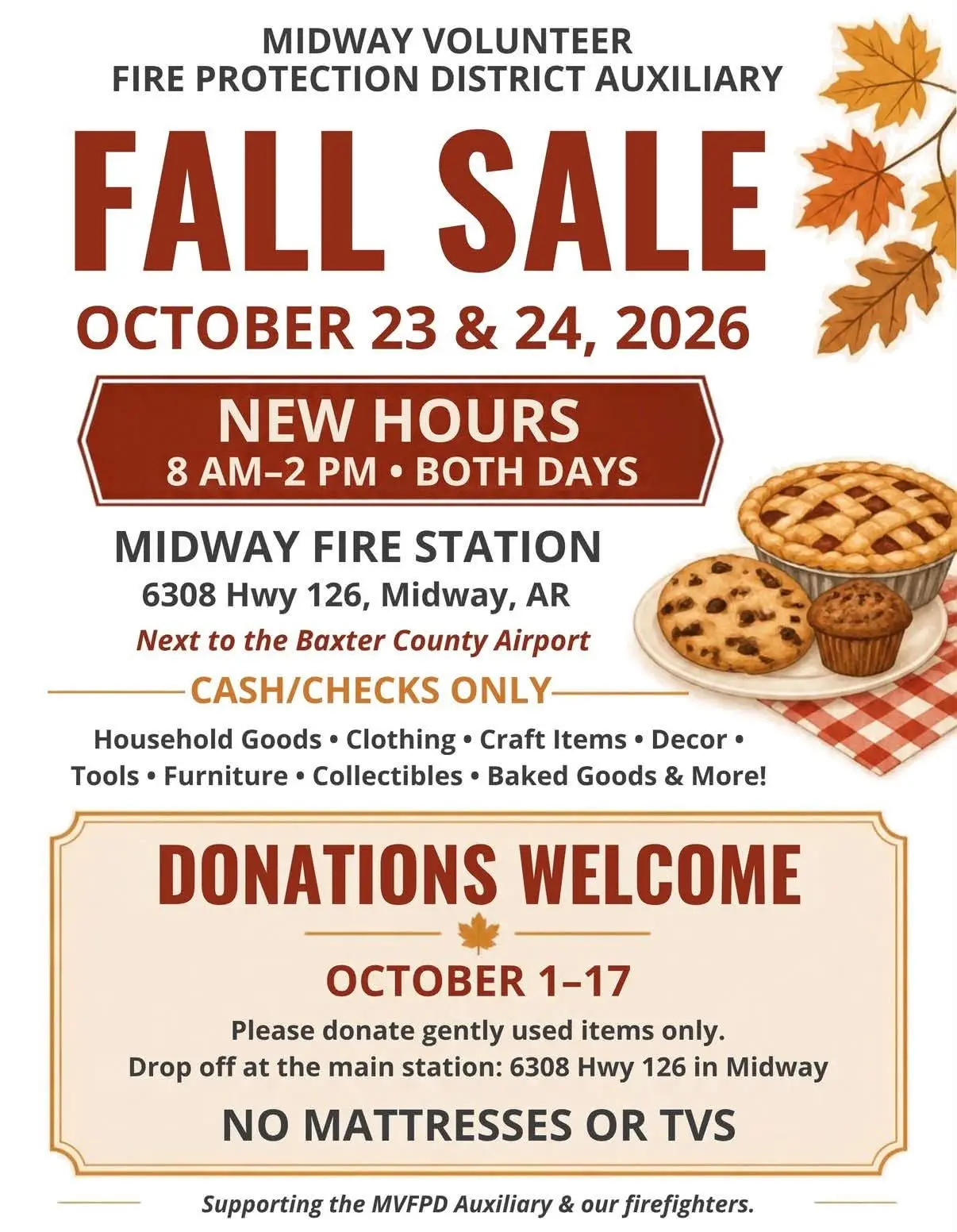 Midway Volunteer Fire Dept. Fall Sale – KTLO