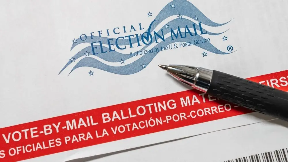 Official Election Mail vote by mail absentee voter balloting materials. SARASOTA^ FLORIDA - JULY 31^ 2020