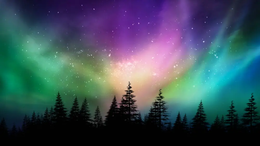 multicolorednorthernlightsauroraborealisoncanadianforest
