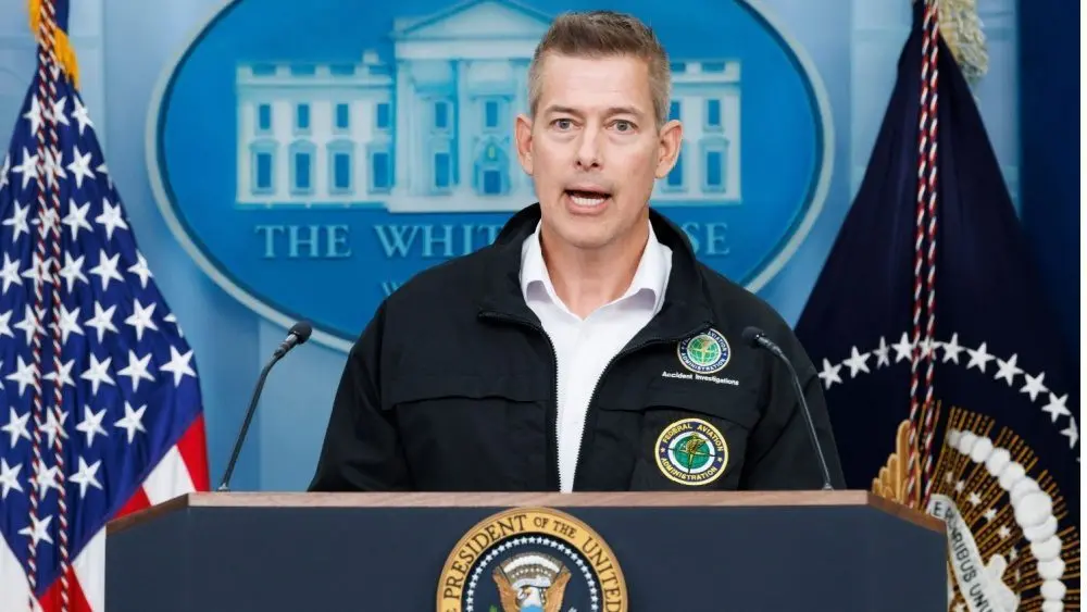 Sean Duffy^ Transportation Secretary^ speaks at a White House press briefing WASHINGTON – January 30 2025
