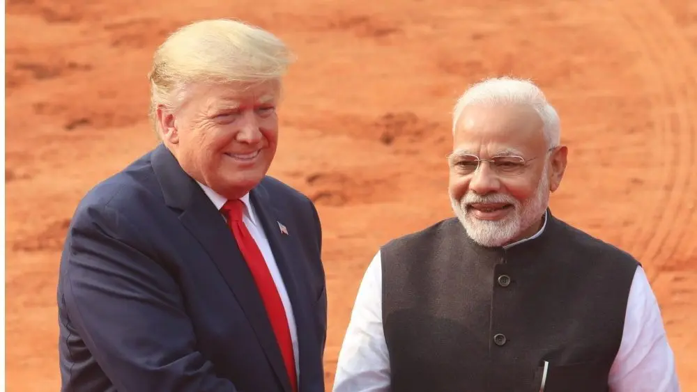 U.S. President Donald Trump^ Indian President Ram Nath Kovind during a ceremonial at the presidential palace NEW DELHI^ INDIA - February 25^ 2020