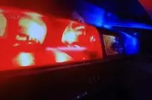 Police car headlights.