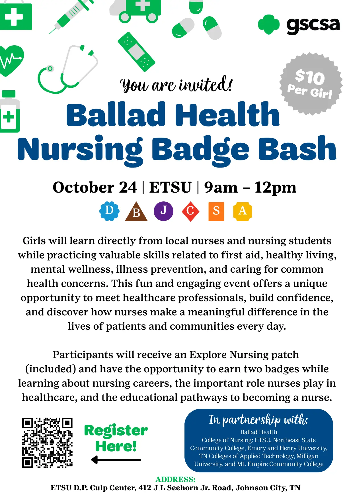 Girl Scouts - Ballad Nursing Badge Bash