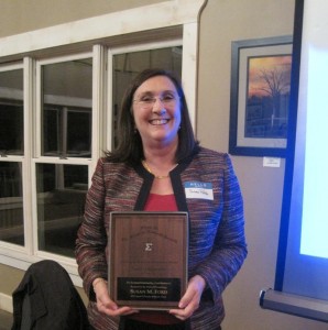 Susan Ford, accepting an award from Sigma Xi, in 2013. (Courtesy SIU)