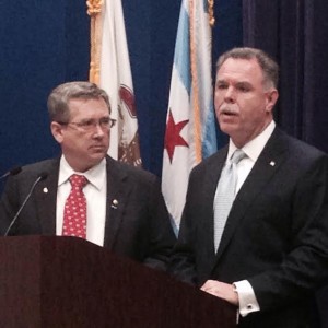 U.S. Senator Mark Kirk with Chicago Police Superintendent Garry McCarthy