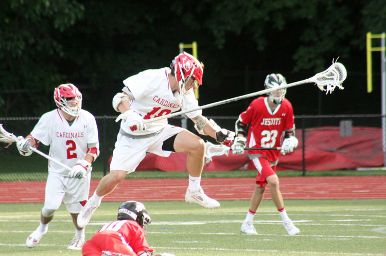 The Greenwich High School boys lacrosse team upended familiar foe Fairfield Prep Wednesday afternoon 11-6 in the class L opening round. (Avery Belicka photo)