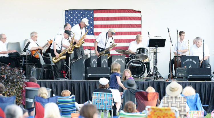 Members of the Bob Button Big Band perform at Binney Park in Greenwich. (John Ferris Robben photo)