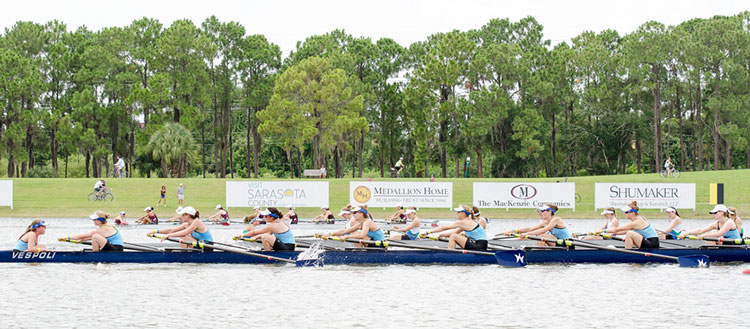 Members of Greenwich Crew compete at the USRowing Youth National Championships in Sarasota, Fla.