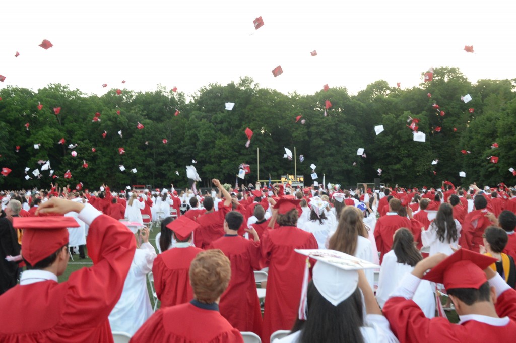 The GHS Class of 2016 celebrates at its graduation ceremony on Tuesday afternoon (John Ferris Robben Photo)