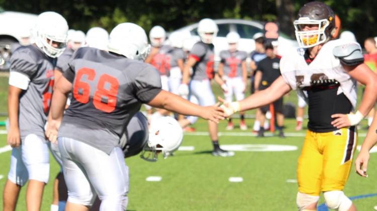 Greenwich High and Brunswick held a controlled scrimmage at Cosby Field on Monday. (Evan Triantafilidis Photo)