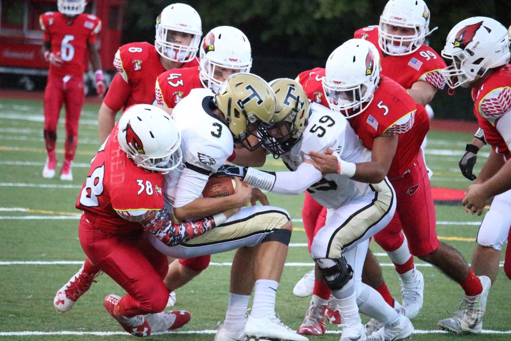 BIg Red came out on top Saturday night with the 42-32 win over Trumbull (Evan Triantafilidis photo)