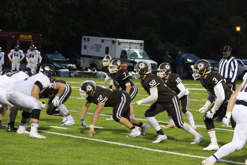 The Brunswick defense held their own against a tough run game from Salisbury (Evan Triantafilidis photo)