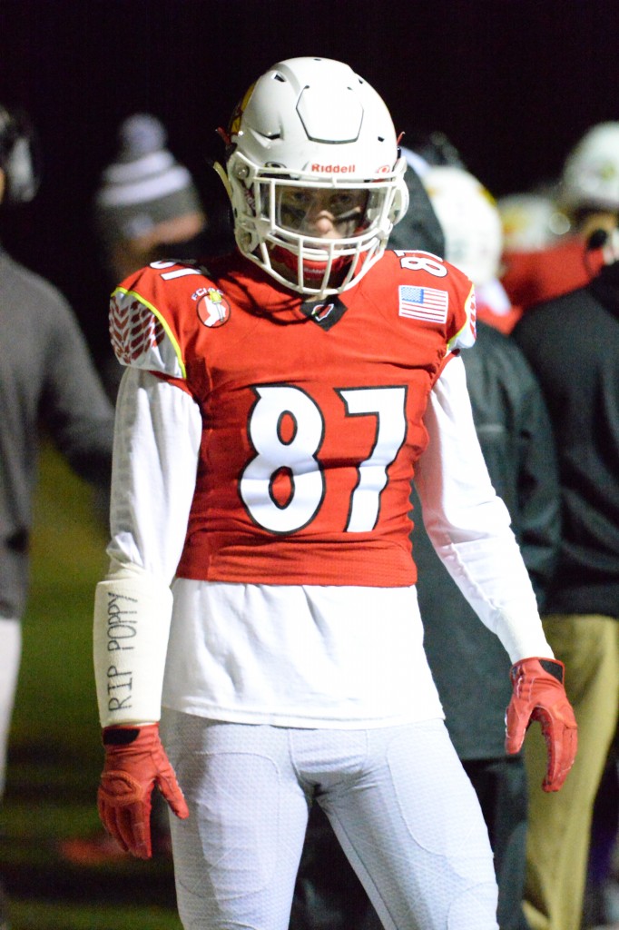 Junior tight end Henry Saleeby made his 2016 debut on Friday night against Fairfield Ludlowe (John Ferris Robben photo)