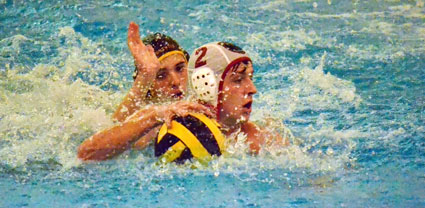 Greenwich High's Kevin Downey gets the ball away from the Brunswick defense. (Paul Silverfarb photo)