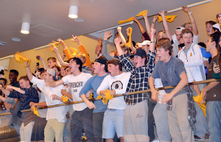 The Brunswick School student section was out in force during Friday night's game. (Paul Silverfarb photo)