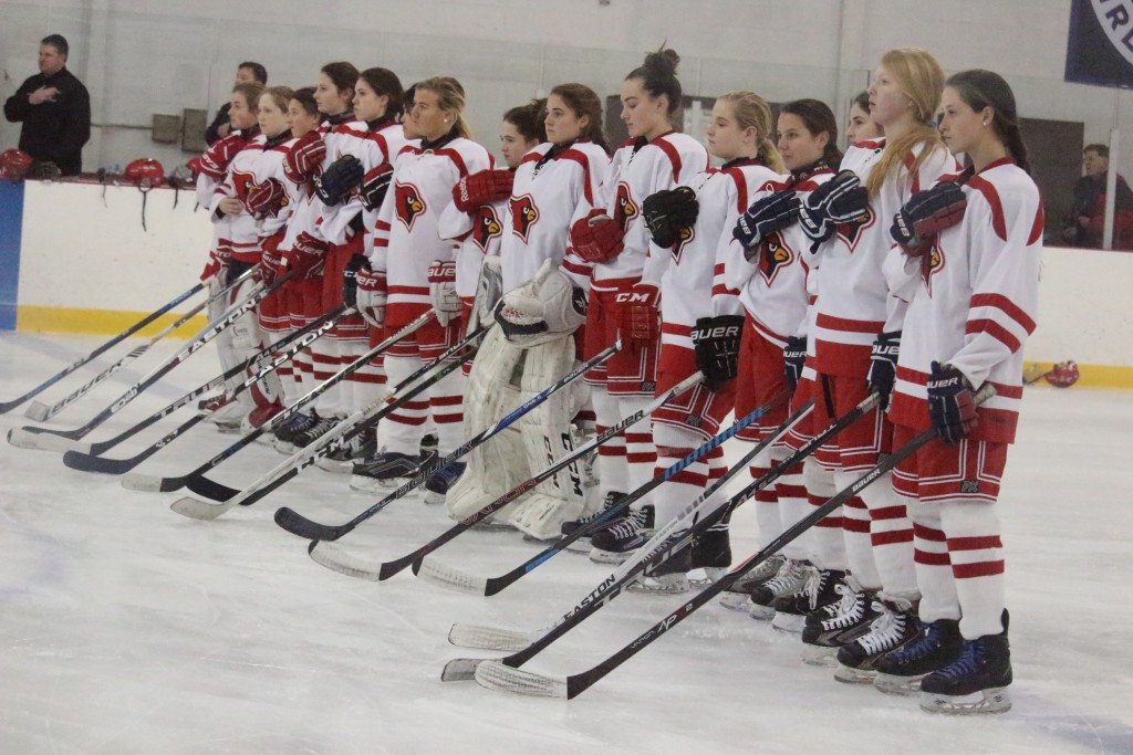 The Greenwich High girls hockey team took care of Darien in a 3-1 battle and now sit atop the FCIAC standings (Evan Triantafilidis photo)