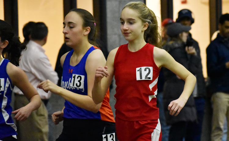 The Lady Cardinals took to the CIAC class LL indoor track championships Wednesday and finished third overall as a team, posting a score of 58 points. (Paul Silverfarb photo)
