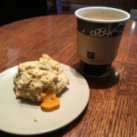 coffee-and-scone-at-good-earth-eau-claire-market