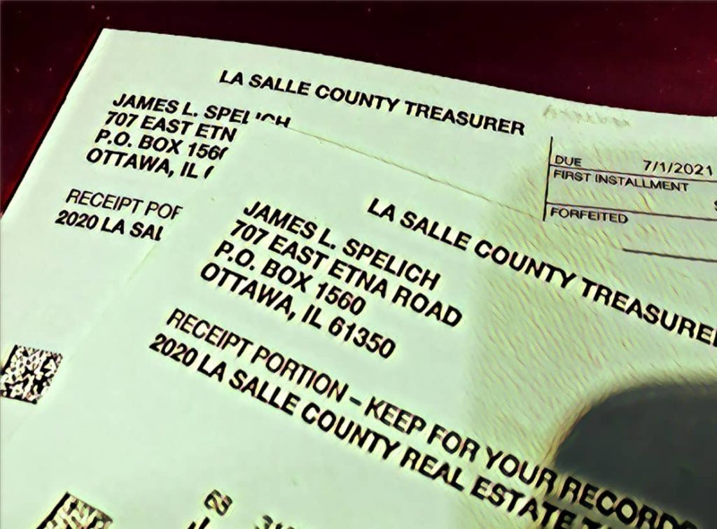 LaSalle County real estate tax bills mailed WBZG