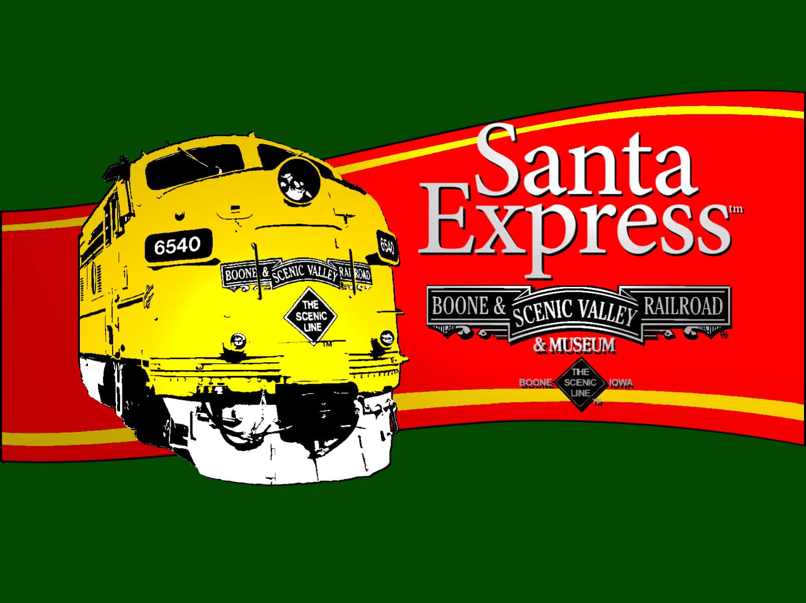 Santa Express trains at the Boone & Scenic Valley Railroad Carroll