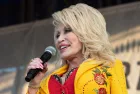 Dolly Parton performs at The Newport Folk Festival in Rhode Island.