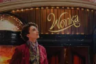 Standee of movie 'Wonka' displays at the theater.