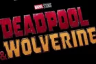 Logo of Deadpool and Wolverine movie on phone screen with movie trailer on the background on TV screen.