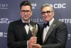 Daniel Levy and Eugene Levy^ Winners of Best Comedy Program or Series for "Schitt's Creek"^ at 2019 Canadian Screen Awards.