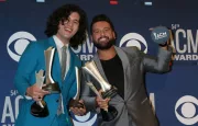 Dan Smyers^ Shay Mooney^ Dan + Shay at the 54th Academy of Country Music Awards at the MGM Grand Garden Arena on April 7^ 2019 in Las Vegas^ NV
