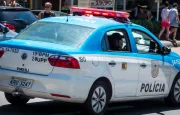 RIo de Janeiro^ RJ^ Brazil - March 20^ 2016: Rio de Janeiro Military Police car patrolling Copacabana waterfront