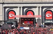 Millions gather to celebrate the 2024 NFL Superbowl Champions^ the Kansas City Chiefs^ in front of Union Station. Kansas City^ Missouri USA 2-14-2024