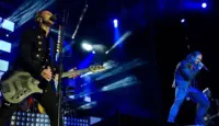 Brent Smith and Eric Bass with Shinedown perform live onstage at Rockstar Uproar Festival on September 25 2012 in Nampa^ Idaho