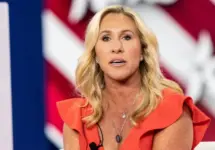 Congresswoman Marjorie Taylor Greene (R) in conversation with Sara Carter during CPAC Texas 2022 conference at Hilton Anatole Dallas^ TX - August 5^ 2022