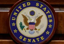 WASHINGTON D.C.^ UNITED STATES - OCTOBER 24: United States Senate Logo is seen in Washington D.C.^ United States on October 24^ 2023.