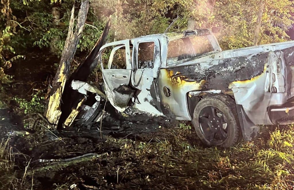 Truck strikes tree, catches fire in Cass County - Vimarsana News