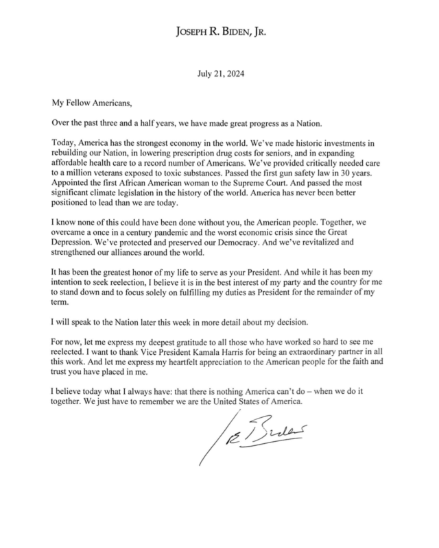 Biden letter