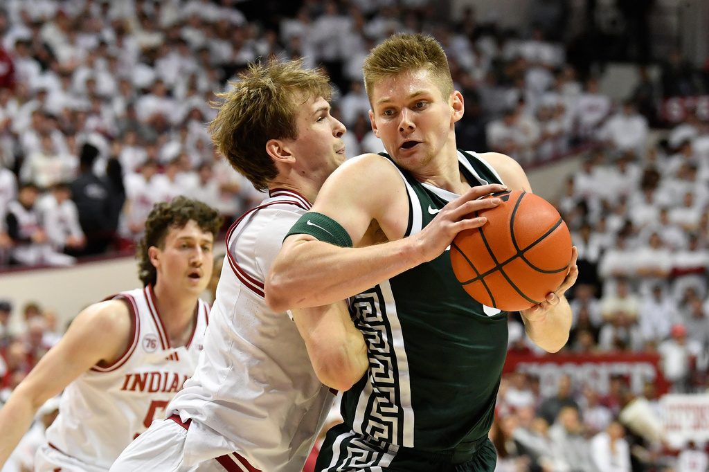 Monday Sports: Spartans beat Hoosiers 77-64 for 4th straight win