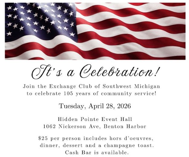 Exchange Club of Southwest Michigan to celebrate 105 years in April