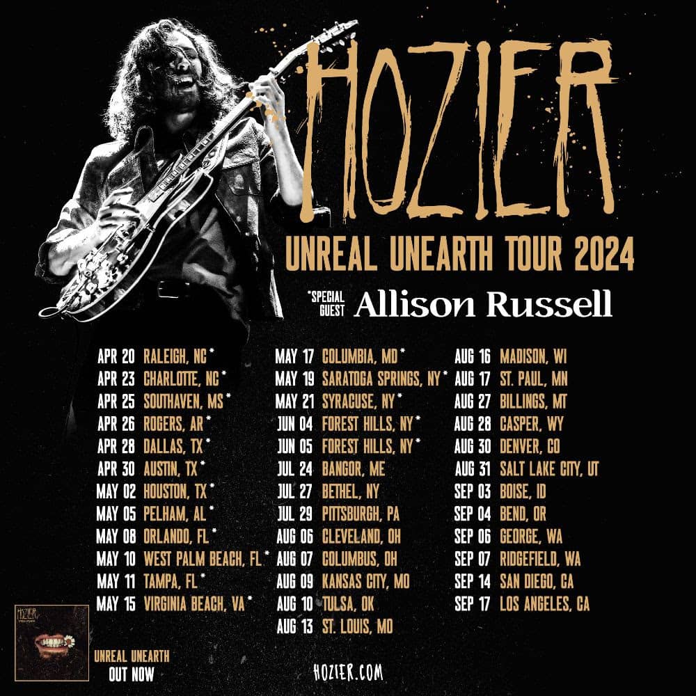 DUE TO PHENOMENAL DEMAND, HOZIER EXTENDS UNREAL UNEARTH TOUR INTO 2024