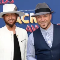 Preston Brust^ Chris Lucas^ LOCASH at the Academy of Country Music Awards 2018 at MGM Grand Garden Arena on April 15^ 2018 in Las Vegas^ NV