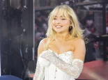 Sabrina Carpenter performs on stage during 2024 New Year's celebration on Times Square in New York on December 31^ 2023.