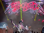 Rock band Aerosmith performs on stage during their Global Warming World Tour concert on May 17^ 2014 in Vilnius^ Siemens Arena^ Lithuania.