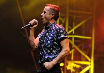 Brandon Flowers^ frontman of The Killers band^ concert performance at FIB (Festival Internacional de Benicassim) 2013 Festival on July 21^ 2013 in Benicasim^ Spain.