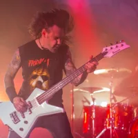 Mike D'Antonio bassist from Killswitch Engage^ live at manchester academy uk^ 18th october 2019