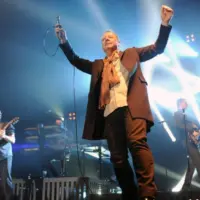 Singer James Kerr of Simple Minds during performance in Prague^ Czech republic^ February 28^ 2014