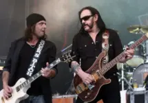 xBassplayer Ian "Lemmy" Kilmister (R) and guitarist Phil Campbell of Motorhead perform on July 4^ 2009 in Brno^ Czech Republic.