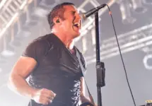 Nine Inch Nails band performs on stage at SYMA Sport and Event Centre stage July 24^ 2009 in Hungary