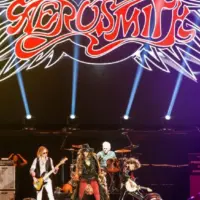 American rock band Aerosmith performs at Olimpiysky on May 24^ 2014 in Moscow MOSCOW^ RUSSIA - MAY 24^ 2014